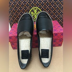 -Tory Burch Colorblock Flat Espadrille s.7 Perfect Black